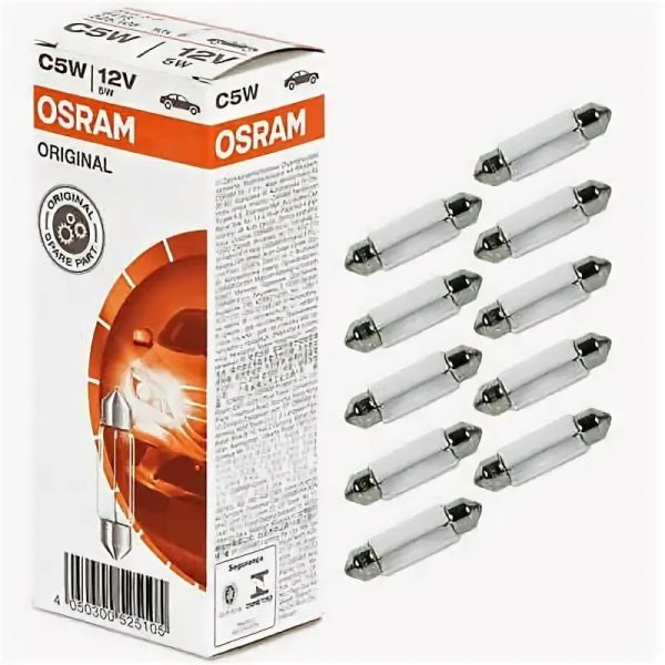 Лампа 12В 5 Вт (пальчиковая) (OSRAM) /6418/