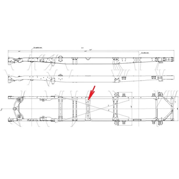 Поперечина опоры кардан. вала ГАЗ-3307,09, ГАЗон NEXT (ПАО "ГАЗ") /53А-2801248-01/