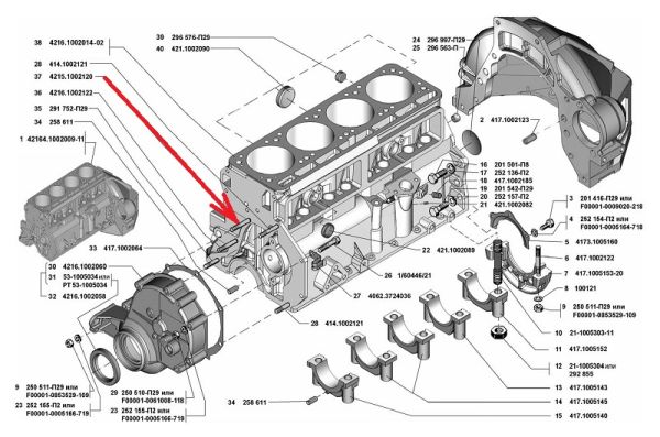 Шпилька М 8*1*70 крепл. крышки распределит. шестерен (ОАО "БелЗАН" ГАЗ Оригинал) /F04215-1002120-009/
