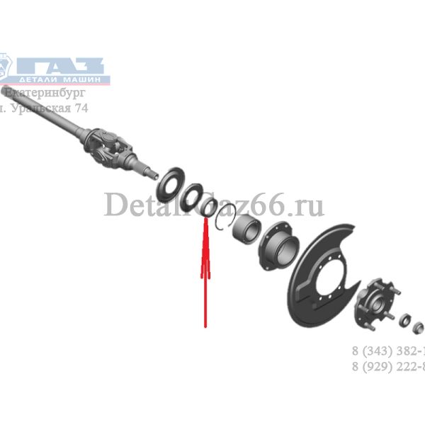 Шайба упор. подш. перед. ступицы ГАЗель 4WD, Соболь 4WD (внутр.) (ПАО "ГАЗ" Оригинал) /23107-3103032/