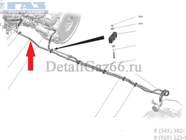 Трубка топливная подачи к фильтру ГАЗель NEXT дв. Cummins ISF 2.8S Low Cost, Евро-5 (пласт. бак) (СУМИРИКО АУТОМОТИВ ХОУЗ РУС ГАЗ Оригинал) /А21R22.1104075-10/