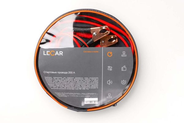 Провода пусковые 200А (2,0 м.) чехол (в упак. LECAR) /LECAR000011106/