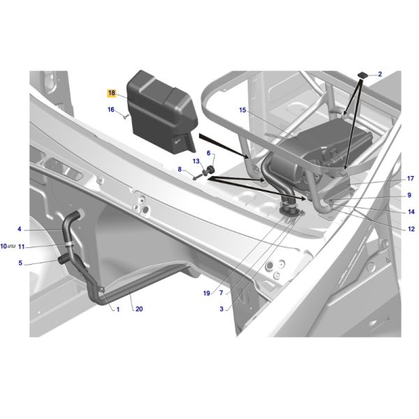 Кожух заднего отопителя ГАЗель NEXT (Пластматика  ГАЗ Оригинал) /А22R23-8110207/