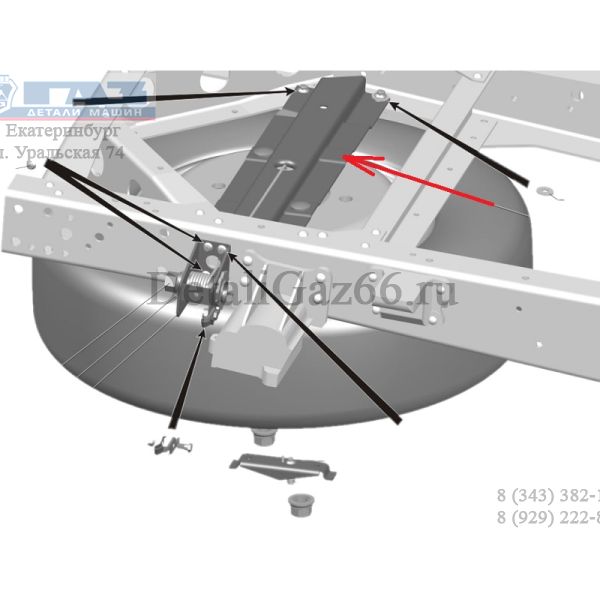 Кронштейн колеса запасного ГАЗон NEXT (ПАО "ГАЗ" Оригинал) /С41R11-3105010/