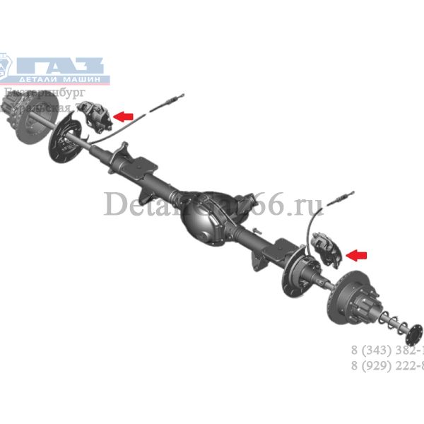 Суппорт ГАЗель NEXT задний правый (с колодками) (Sorl ГАЗ Оригинал) /A65R32.3502136/