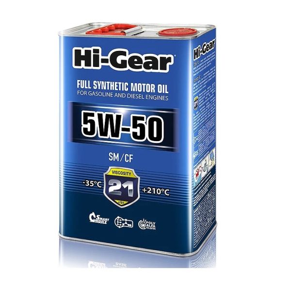 Масло моторное "HI-GEAR" 5W50 SM/CF A3/B4 (4 л) синт. /hg0554/