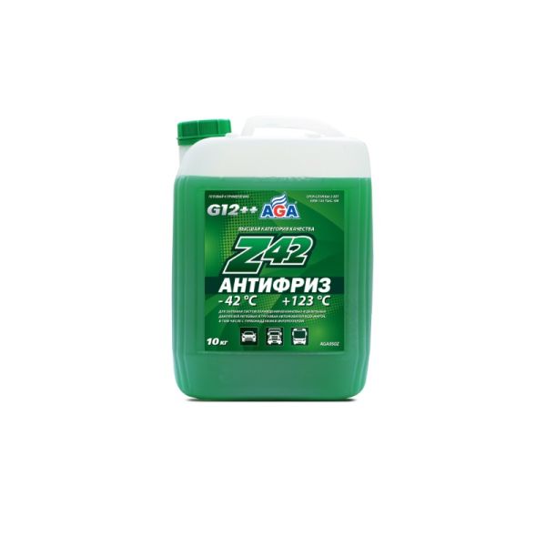 Антифриз "AGA" Z40 G12++ -42 С зелёный 10 кг /aga050z/