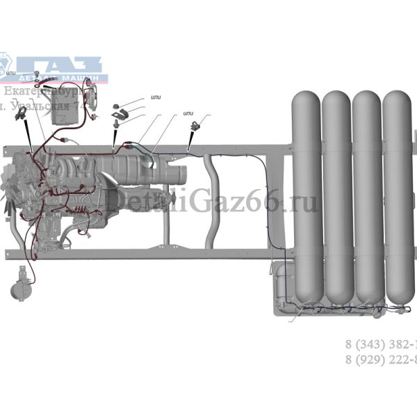 Автопроводка жгут ГАЗель А23R26 дв. 305 Evotech Г/Б CNG (ООО "Арзамасское ПО Автопровод"  ГАЗ Оригинал) /А22R36.3761581-01/