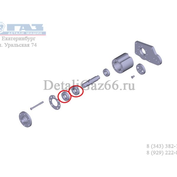 Подшипник 180206 опоры вентилятора ГАЗон NEXT дв. ЯМЗ-534 (ПАО "Автодизель"(ЯМЗ)) /8.9061/