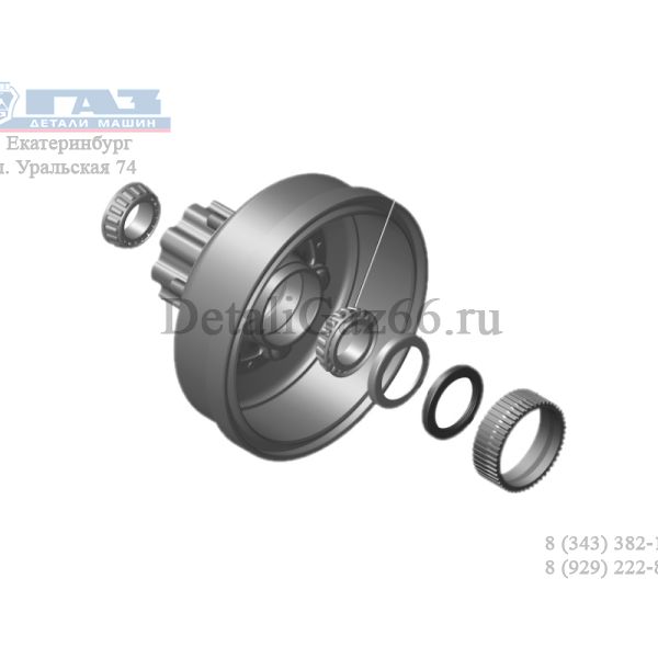 Ступица зад. ГАЗель в сборе с АБС (ПАО "ГАЗ" Оригинал) /3302-3104006-30/
