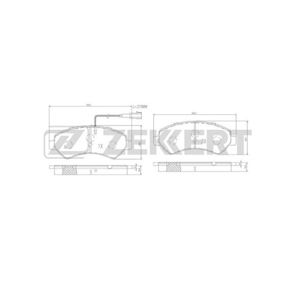 Колодки торм. перед. FIAT 4Y NUOVO DUCATO MY 2014 (2014-2022) (ZEKKERT) /BS1471/