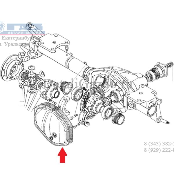 Крышка картера перед. моста ГАЗель 4WD, Соболь 4WD (ПАО "ГАЗ") /33027-2301013/