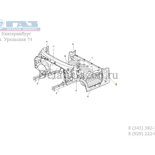 Панель боковины ГАЗель NEXT внутр. лев. (ПАО "ГАЗ" Оригинал) /А21R23-5401159/