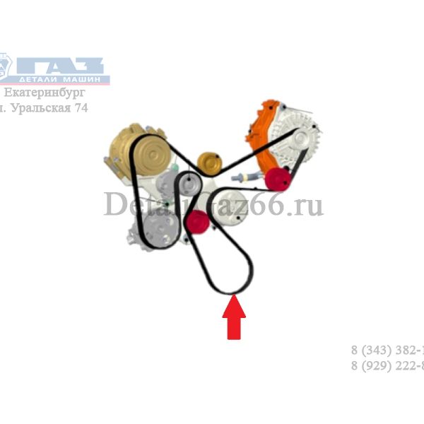 Ремень 2295 (7PK) дв. серии "G" без A/C (Foton ГАЗ Оригинал) /.РМ40008228/