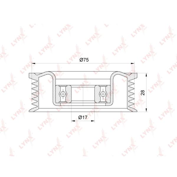 Ролик направляющий приводного ремня (LYNXauto) /PB-7233/