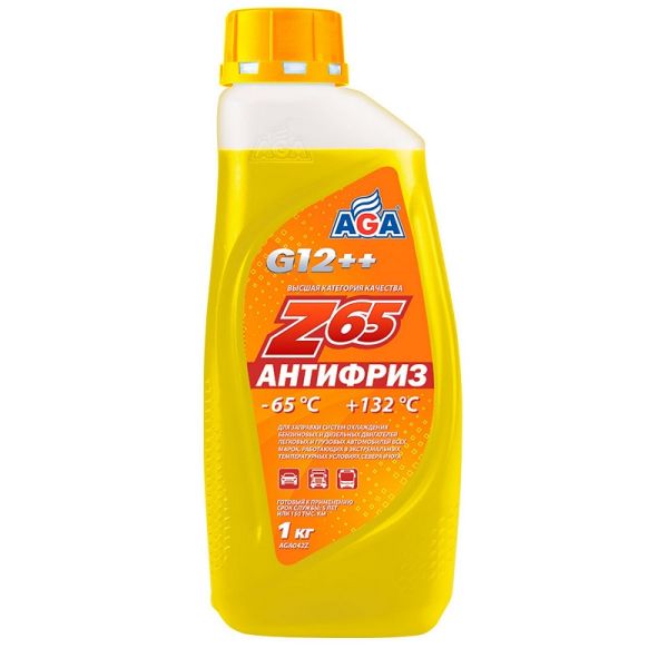 Антифриз "AGA" Z65 G12++ -65 С желтый 1 кг /aga042z/