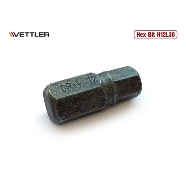 Бита шестигранная H12 длина 30 мм.(VETTLER) /H12L30/