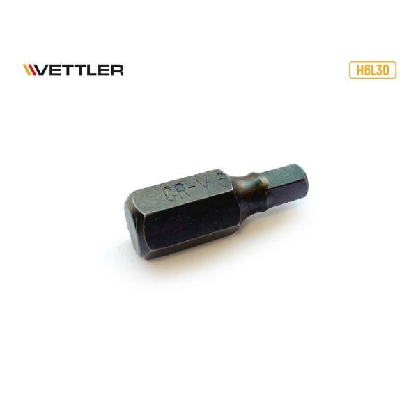 Бита шестигранная H6 длина 30 мм (VETTLER) /H6L30/