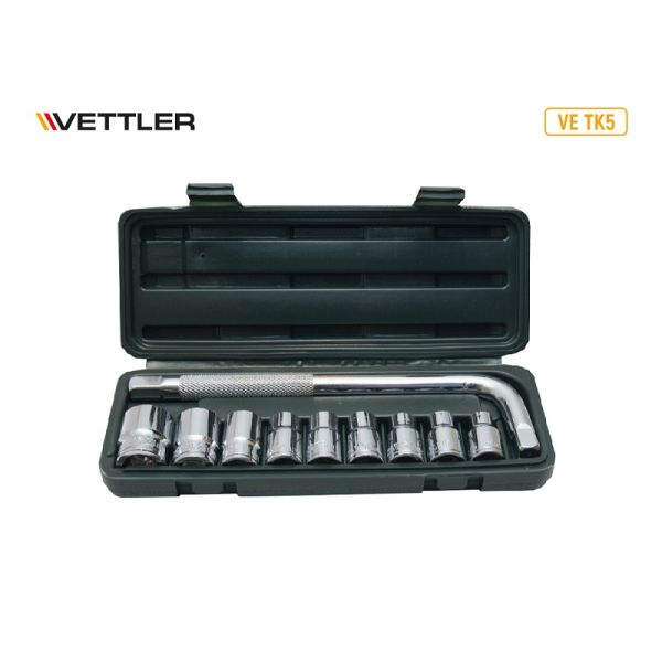 Набор головок 1/2" DR 6-ти гран 10-24мм на планке 10предм. (VETTLER) /VETK5/