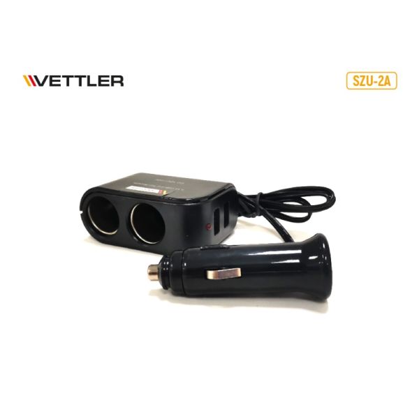 Прикуриватель-разветвитель (2 гнезда+2 USB) шнур (VETTLER) /SZU-2А/