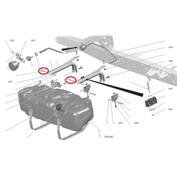 Винт крепления топливного пластикого бака (верхний) (ООО "Болтен"  ГАЗ Оригинал) /А21R22-1101376/