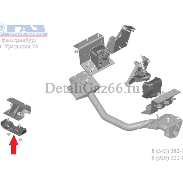 Подушка КПП ГАЗель NEXT (ОАО "Балаковорезинотехника"  ГАЗ Оригинал) /А21R22.1001050/