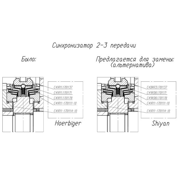 Муфта синхронизатора КПП ГАЗон NEXT (4,5 пер.) (ф. Shiyan ГАЗ Оригинал) /С49RD8.1701137-10/