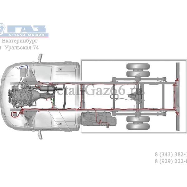 Автопроводка жгут по раме ГАЗель NEXT (ООО "Автокомплект"  ГАЗ Оригинал) /А21R22.3724030-111/