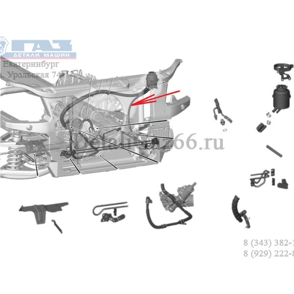 Шланг сливной ГУР ГАЗель NEXT (Yubei ГАЗ Оригинал) /А21R22.3408181-01/